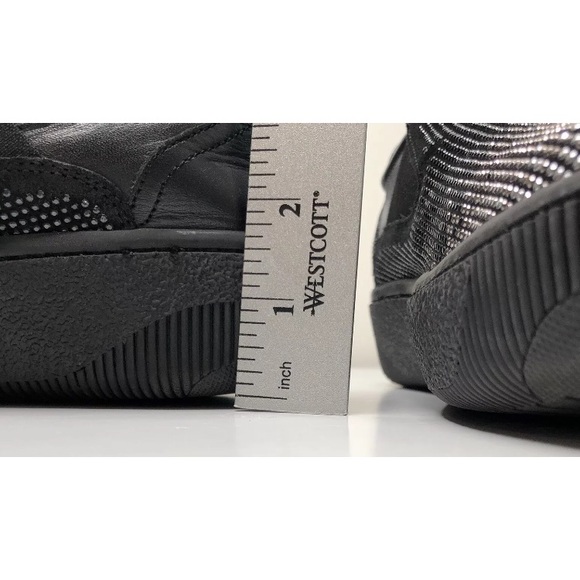 Janet Sport Italy Black Glitter Wedge Slip On Shoes 7 37 Sneakers Wedges - Picture 7 of 8